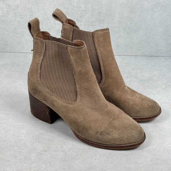 UGG Boots Womens 8 Brown Suede Leather Faye Western Riding Boho Ankle Booties - Picture 1 of 12